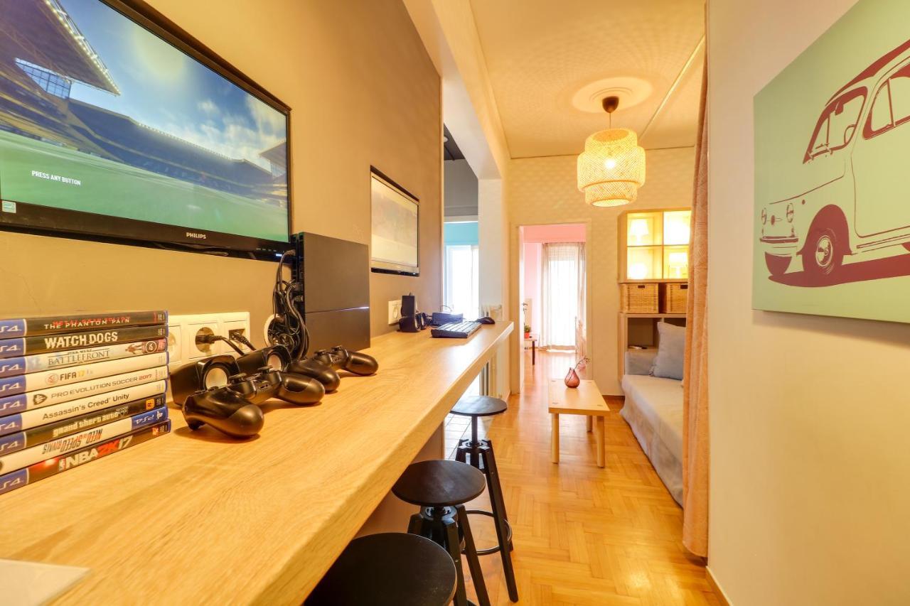 Spacious Central Flat☆3Min To Metro☆Ac|Netflix|Pc Athens Luaran gambar