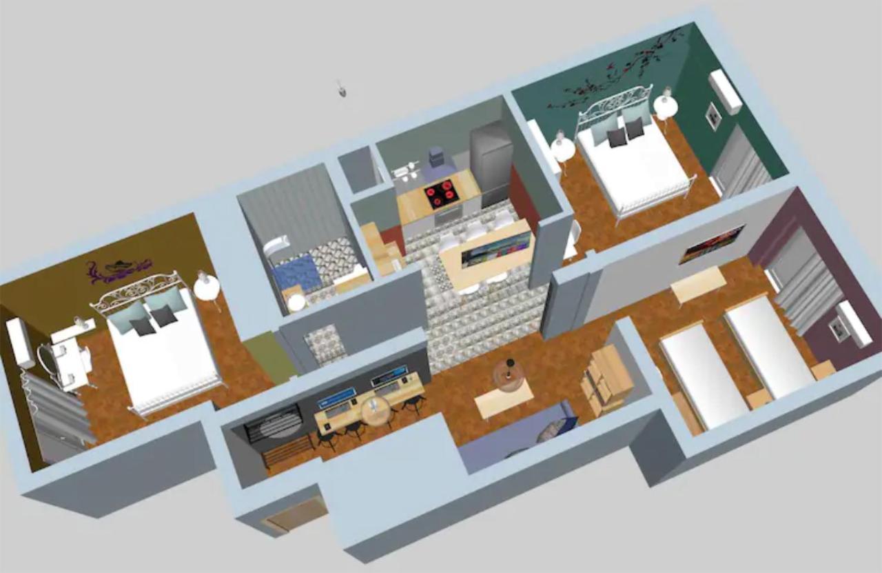 Spacious Central Flat☆3Min To Metro☆Ac|Netflix|Pc Athens Luaran gambar